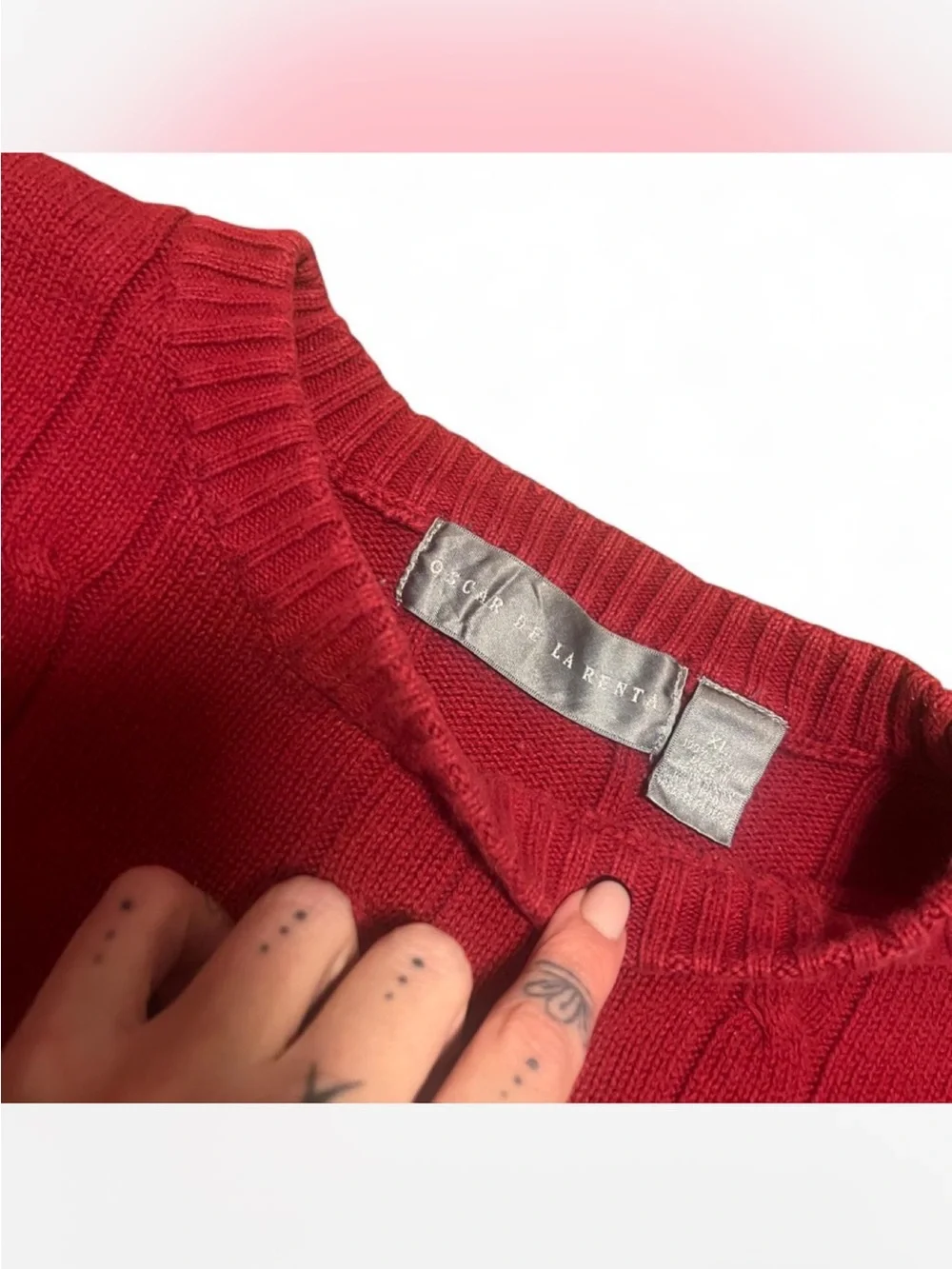 VINTAGE 90s OSCAR DE LA RENTA CABLE KNIT SWEATER ❤️
